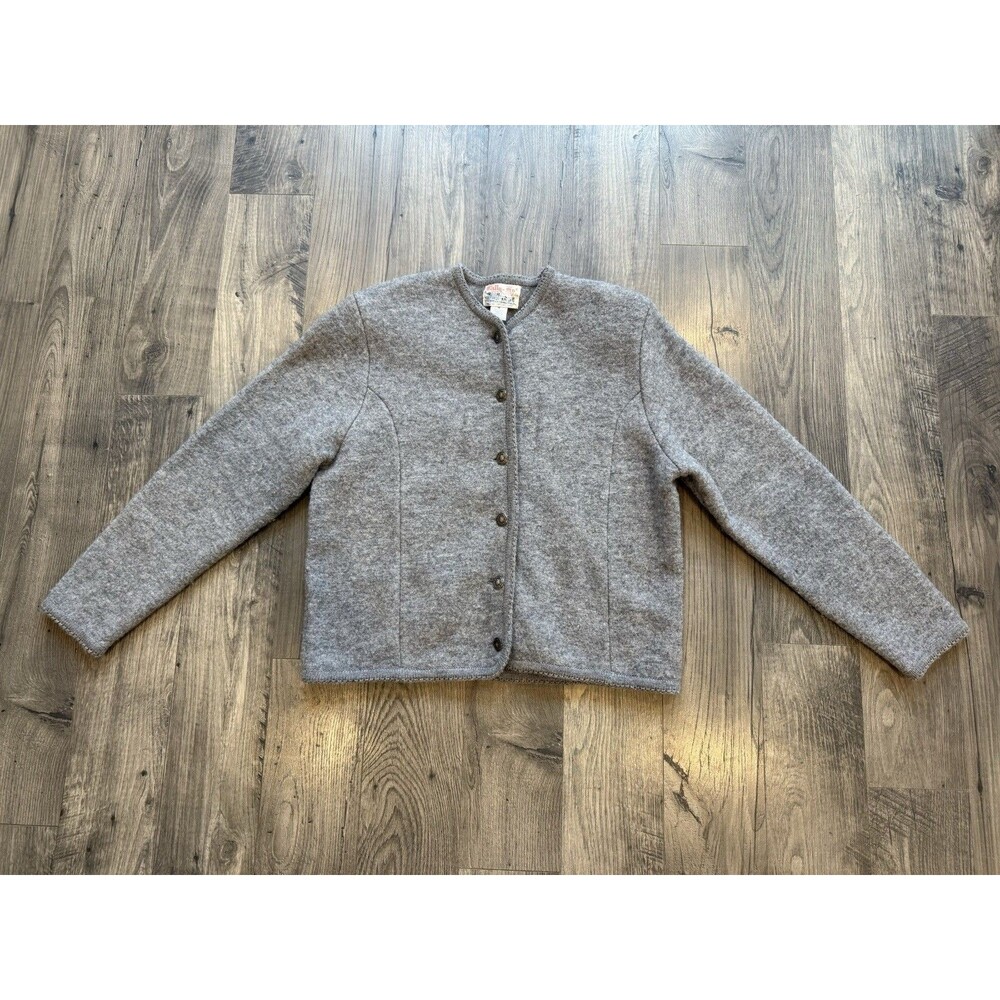 Vintage Tally-Ho Creation 100% Wool Button Down Sweater Medium Grandmacore